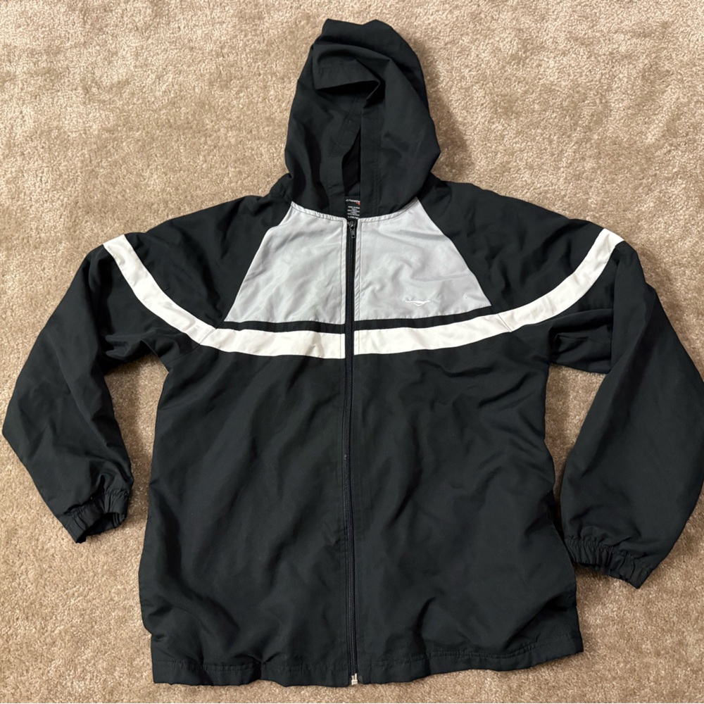 Cheetah Kids Black and Gray Hooded windbreaker Jacket